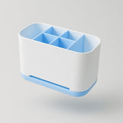 6 Compartment Multi Purpose Organizer Toothbrush Holder Stand Plastic Caddy (1 Pc)