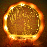 Romantic Round Love Couple Decorative Showpiece (1 Pc)