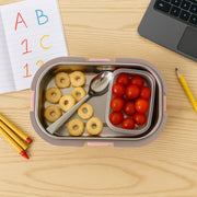 Kids Cartoon Lunch Box Set With Stainless-steel Inner Tray (1 Set)