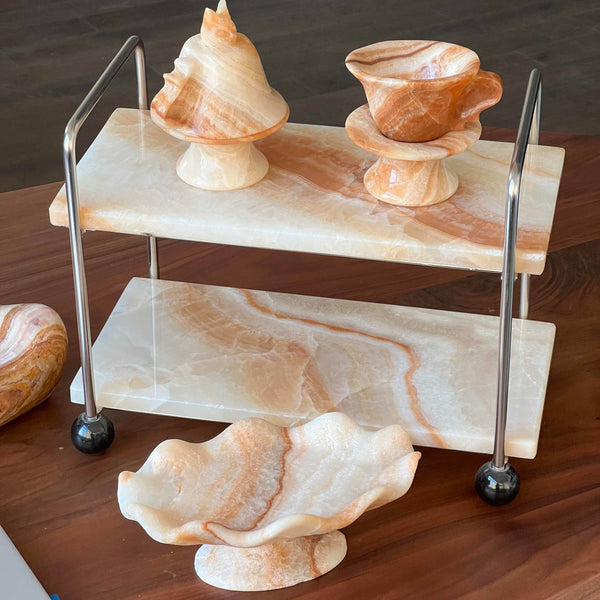 Natural Seven-Color Agate Marble Home Decor Ornament