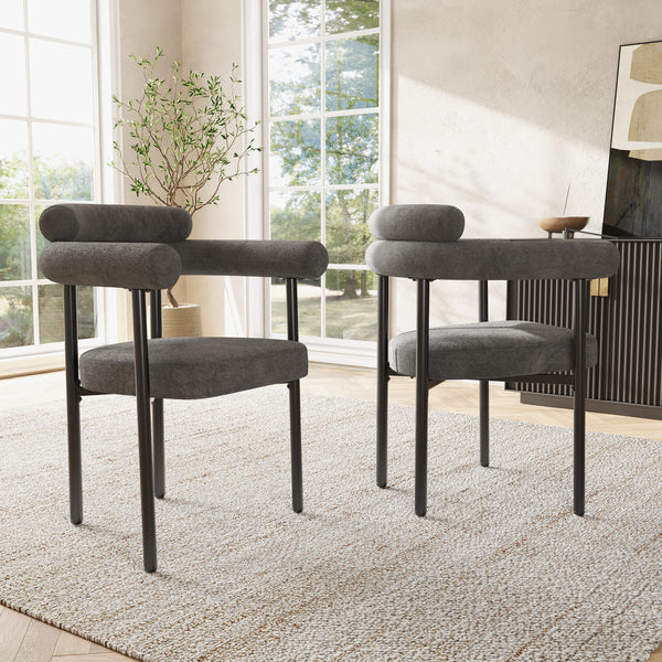 Modern Dining Chairs Set Of 6, Upholstered Velvet Armchairs,Comfortable Armrest Dining Chairs For Kitchen, Dining Room, Living Room, Multiple Colour Options