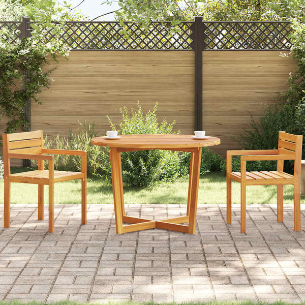 Garden Dining Table Round Ø Solid Acacia Wood   Garden Dining Table