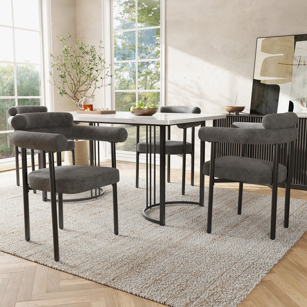 Modern Dining Chairs Set Of 4, Upholstered Velvet Armchairs,Comfortable Armrest Dining Chairs For Kitchen, Dining Room, Living Room, Multiple Colour Options