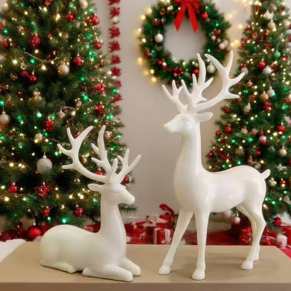 Creative White Elk Ornament For Modern Home Decor