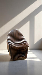 3D Parametric Wavy Wooden Accent Chair