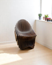 3D Parametric Wavy Wooden Accent Chair