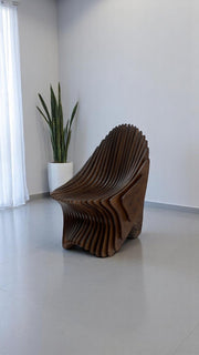 3D Parametric Wavy Wooden Accent Chair
