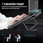 12809 Laptop Cooler Cooling Pad With 2 Quiet Led Fans Dual Usb Ports Portable Ultra Slim Usb Powered 7 Heights Adjustable Laptop Stand For Gaming Laptop