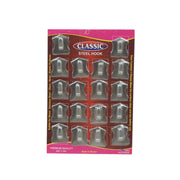 9416 Multipurpose Stainless Steel Wall Hanging Hook 18 Pc Self Adhesive Stainless Steel Heavy Duty Wall Hooks For Hanging Clothes Calender Bathroom Tiles Kitchen Key Hange (18 Pc Set)