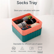 Square Organizer Box With 6 Compartments (Set Of 2)