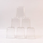 6pc Transparent Diamond Medium Serving Glass Set Glass Set For Water Juice Etc