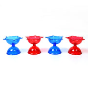 Colourful Reflection Diya Combo Plastic Candle Cup With Multi Shape (4 Pcs Set)