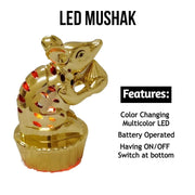 Multicolour Led Mushak  Led Mooshak For Ganpati Decorations (1 Pc)