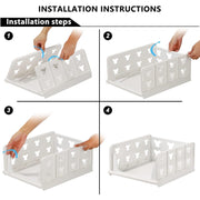 7887 4 Layer Stackable Multifunctional Storagefor Clothes Foldable Drawer Shelf Basket Utility Cart Rack Storage Organizer Cart For Kitchen Pantry Closet Bedroom Bathroom Laundry (4 Layer 1 Pc)