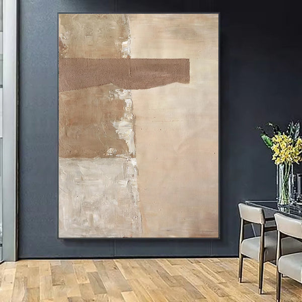 Large Abstract Handmade Painting Brown Texture Medieval Style Abstract Wall Art  Wabi-sabi Modern Home Living Room Decor