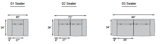 1 seater , 2 seater , 3 seater