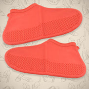 17985 Non-slip Silicone Rain Reusable Anti Skid Waterproof Fordable Boot Shoe Cover (Medium Size  1 Pair  Red)