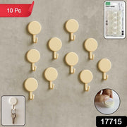 Self Adhesive Round Wall Hooks (10 Pc)
