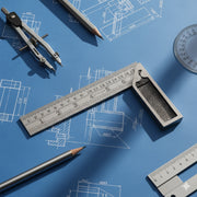 Heavy-duty Metal Try Square Ruler Set (2 Pc)