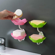 7963 Dabble Layer Flower Self Draining Soap Dish Holder Bathroom Shower Soap Holder Dish Storage Plate Tray For Bathroom Kitchen Bathtub