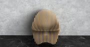 3D Parametric Wavy Wooden Accent Chair