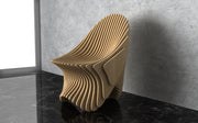 3D Parametric Wavy Wooden Accent Chair