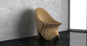 3D Parametric Wavy Wooden Accent Chair
