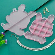 6557 Transparent Cartoon Bear Clear Plastic Storage Box Jewelry Box Jewelry Organizer Holder Cabinets For Small Objects (1 Pc)