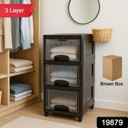 3-layer Plastic Storage Drawer Cabinet