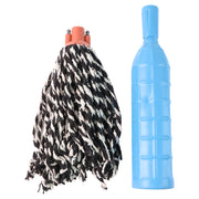 Plastic Mop Refill With Handle Grip  Durable Cotton Yarn Floor Cleaning Mop Head For Household And Commercial Use